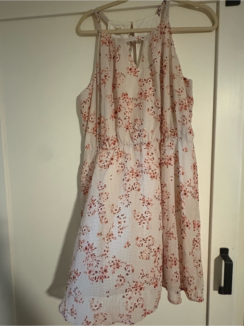 Maurices Floral Halter Sundress in Pink & Cream
